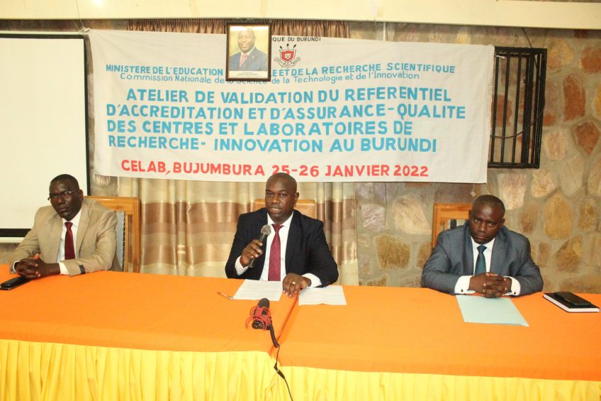 Atelier de validation du Référentiel d’accréditation et d’assurance-qualité des centres et laboratoires de recherche-innovation au Burundi